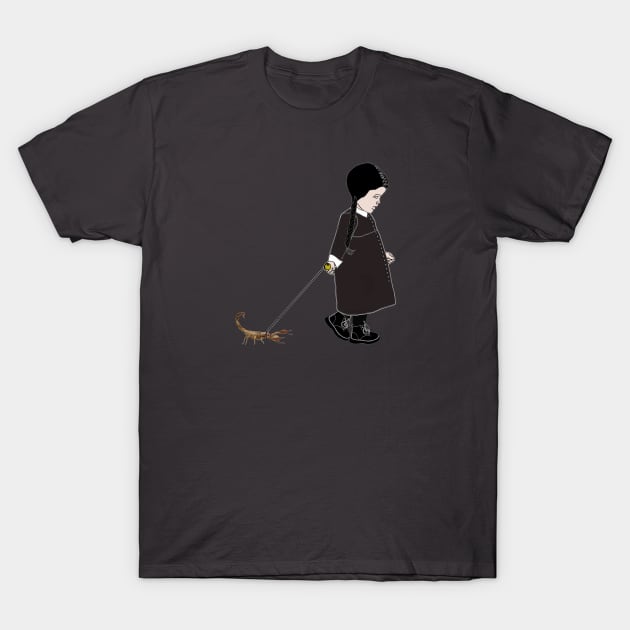 goth girl and pet scorpion T-Shirt by Chic and Geeks